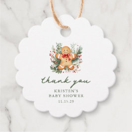 Christmas Gingerbread Baby Shower Favor Tag Gåvor Etiketter