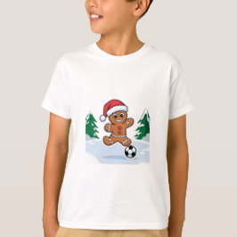 Christmas Gingerbread Cookie playing soccer T Shirt