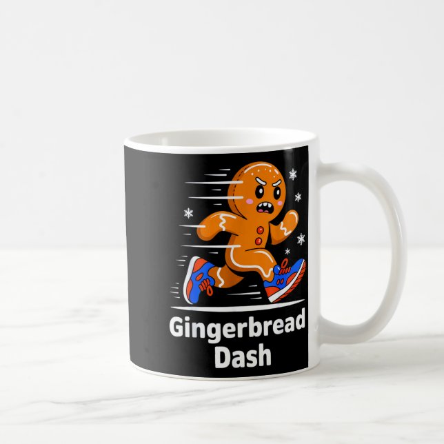 Christmas Gingerbread Dash Running Runner Xmas Mar Kaffemugg (Höger)