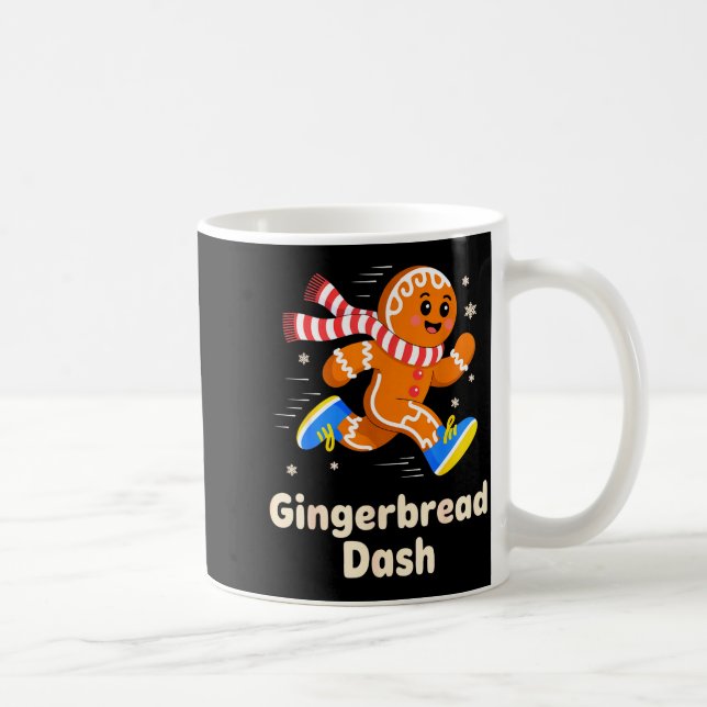 Christmas Gingerbread Dash Running Runner Xmas Mar Kaffemugg (Höger)