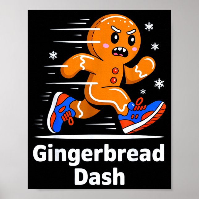 Christmas Gingerbread Dash Running Runner Xmas Mar Poster (Framsidan)