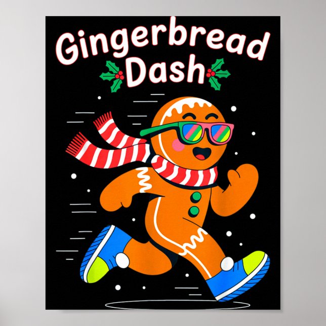 Christmas Gingerbread Dash Running Runner Xmas Mar Poster (Framsidan)