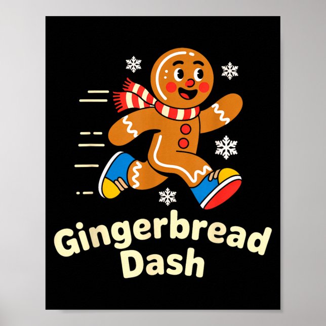 Christmas Gingerbread Dash Running Runner Xmas Mar Poster (Framsidan)