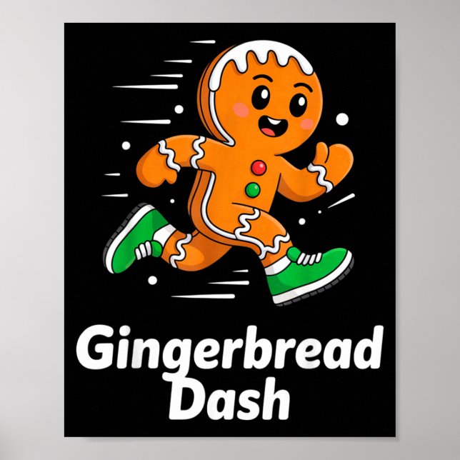 Christmas Gingerbread Dash Running Runner Xmas Mar Poster (Framsidan)