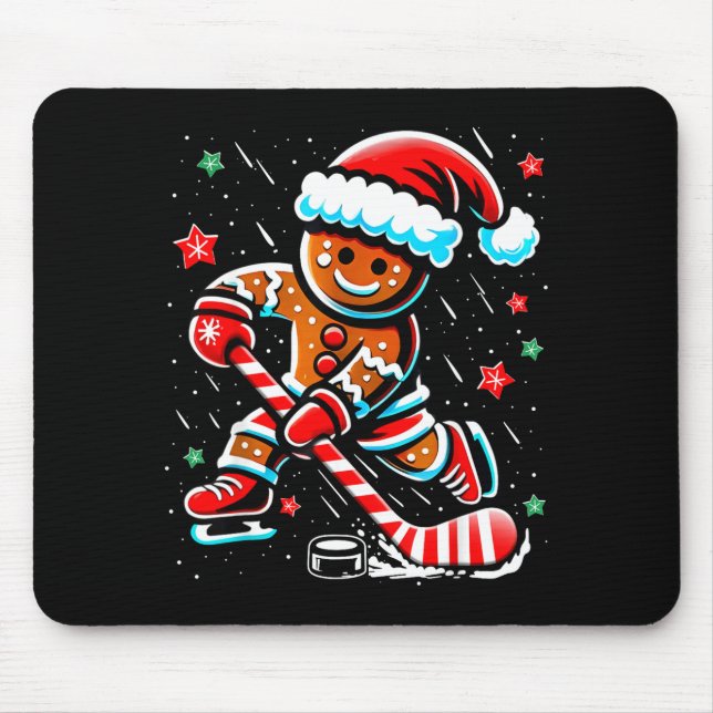 Christmas Gingerbread Ice Hockey Srts Funny Xmas P Musmatta (Framsidan)