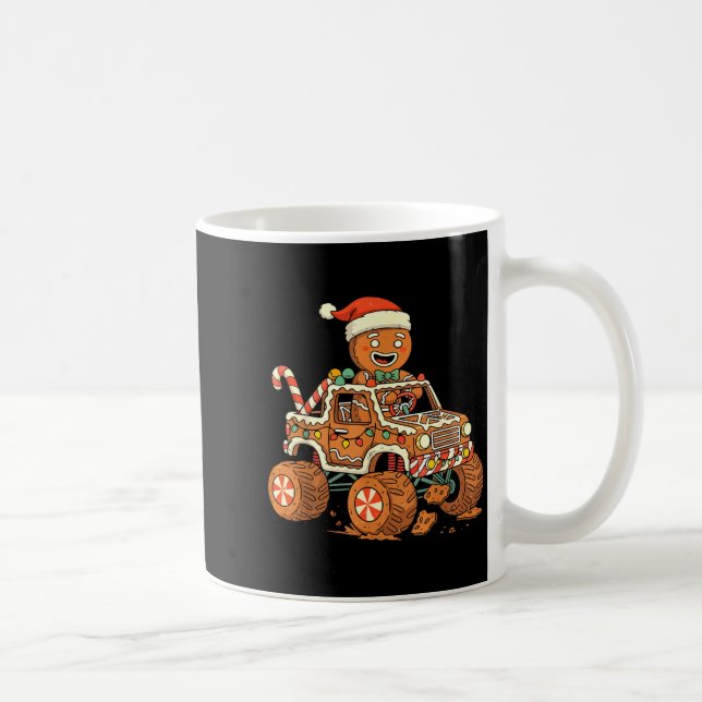 Christmas Gingerbread Man Driving Truck Xmas Light Kaffemugg (Höger)