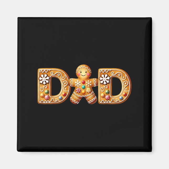 Christmas Gingerbread Matching Family Party Xmas P Magnet (Framsidan)