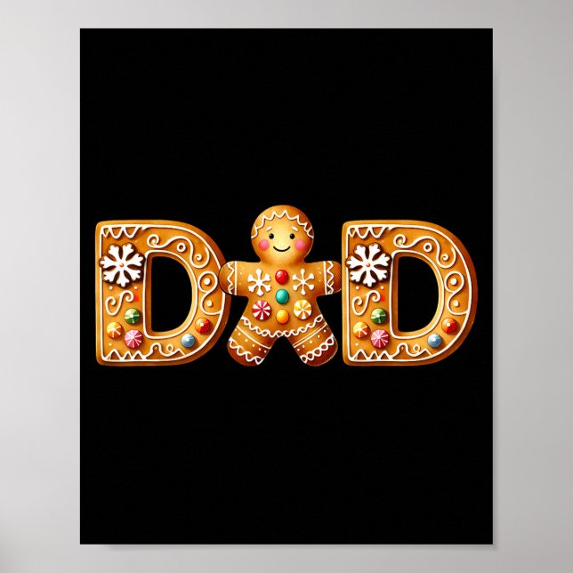 Christmas Gingerbread Matching Family Party Xmas P Poster (Framsidan)
