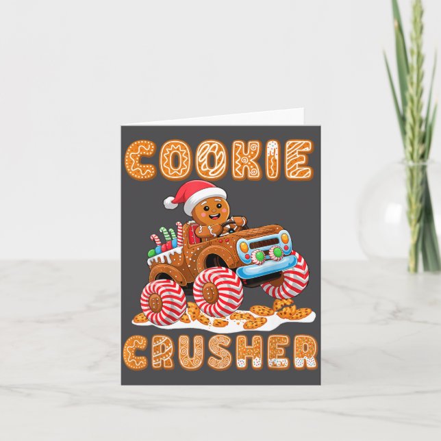 Christmas Gingerbread Pajamas Cookie Crusher Monst Kort (Framsida)