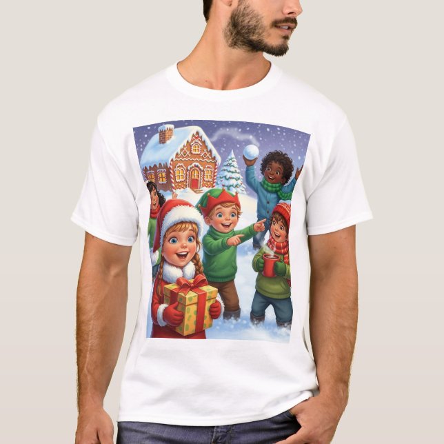 Christmas Gingerbread Play T Shirt (Framsida)