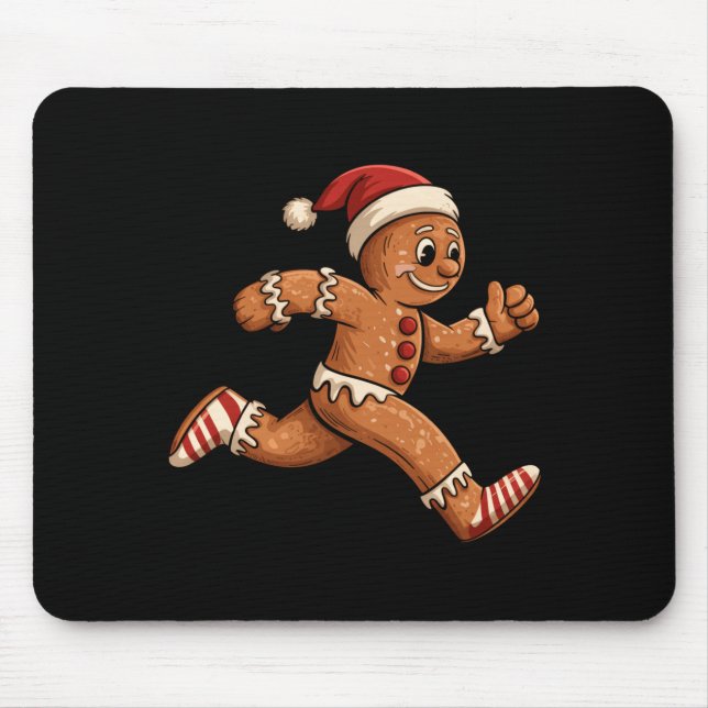 Christmas Gingerbread Running Funny Runners Pajama Musmatta (Framsidan)