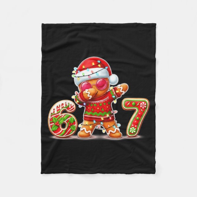 Christmas Gingerbread Six Seven 67 Ice Cream Drip  Fleecefilt (Framsidan)