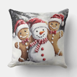 Christmas Gingerbread Throw Pillow Kudde