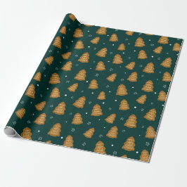 Christmas Gingerbread Trees Wrapping Paper Presentpapper