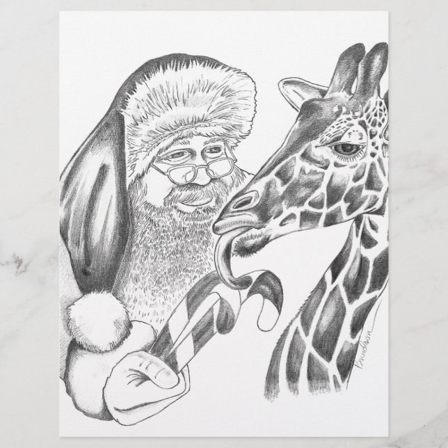 christmas giraffe och Santa (Framsida)