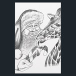 christmas giraffe och Santa Brevpapper<br><div class="desc">berömvärd giraffe med Santa</div>