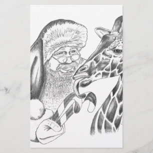 christmas giraffe och Santa Brevpapper