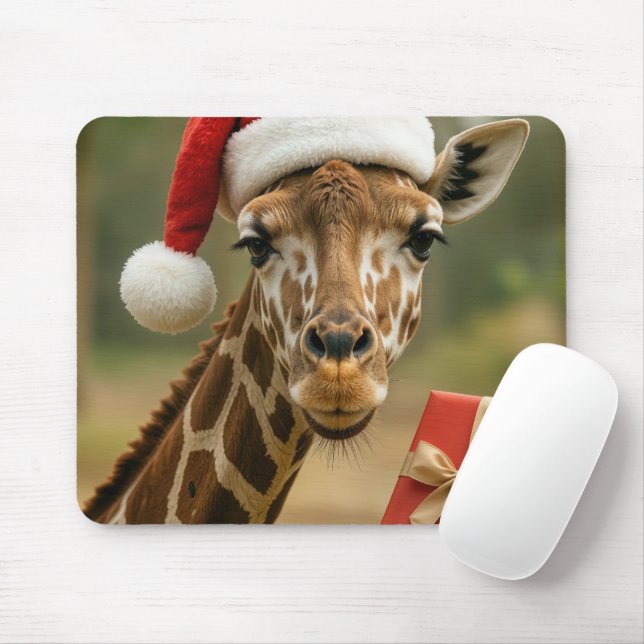 Christmas Giraffe With Holiday Gift Musmatta (Med mus)