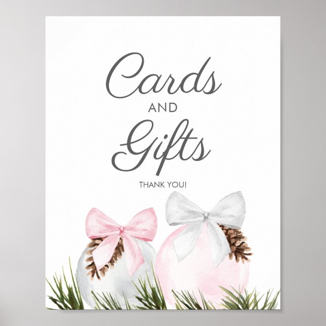 Christmas Girl Baby Shower Cards and Gifts Poster (Framsidan)
