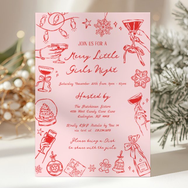 Christmas Girls Night Invitation Inbjudningar (Christmas Girls Night Invitation)