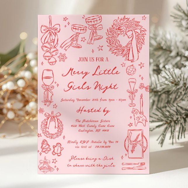 Christmas Girls Night Invitation Inbjudningar (Christmas Girls Night Invitation)