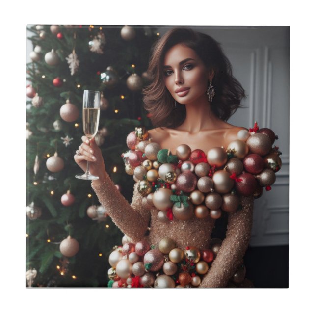 Christmas Glamour Kakelplatta (Framsidan)