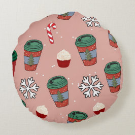 Christmas Glittery Snow Mistletoe Rund Kudde