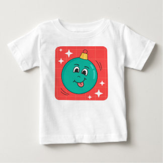 Christmas globe face smiley happy retro cartoon t shirt