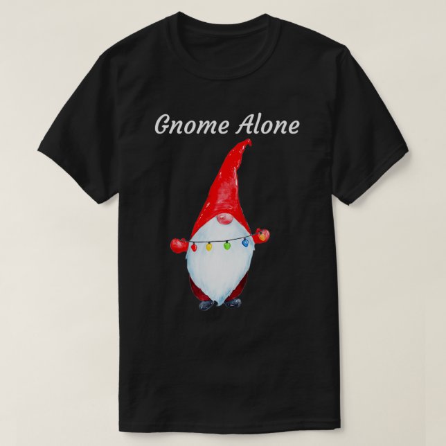 Christmas Gnome  Gnome Alone  T Shirt (Design framsida)