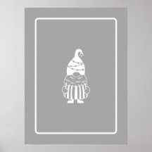 Christmas gnome Hamptons classic grey & white