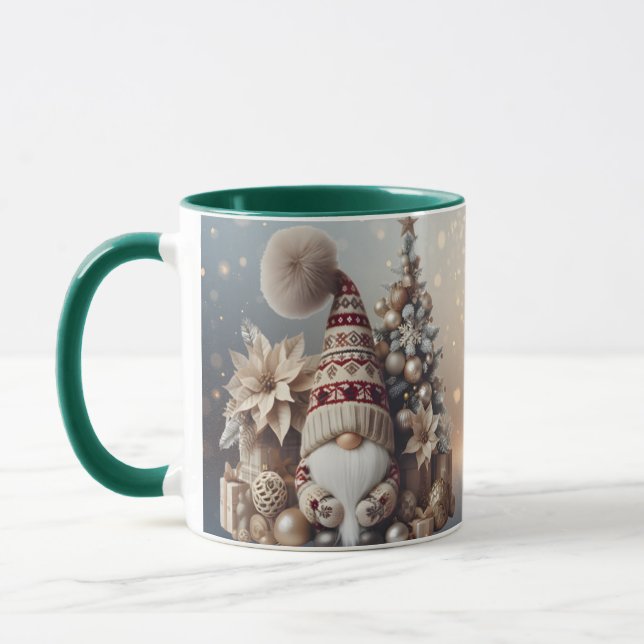 Christmas Gnome Mug Holiday Gift Cozy Winter Mugg (Vänster)