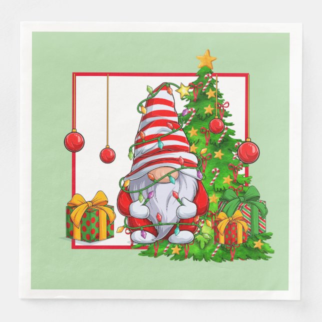 Christmas Gnome Paper Napkin Pappersservett (Framsida)