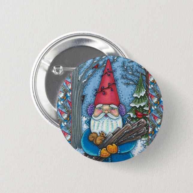 CHRISTMAS GNOME, SQUIRREL, WOODPECKER & CARDINAL KNAPP (Framsida & baksida)