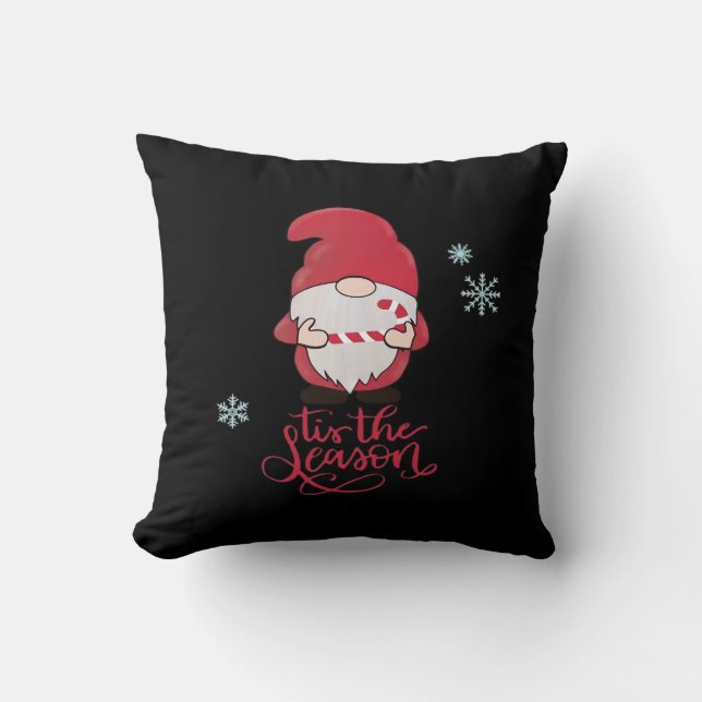 Christmas Gnome With Candycane Kudde (Framsida)
