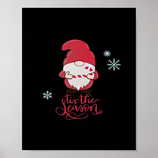 Christmas Gnome With Candycane Poster (Framsidan)