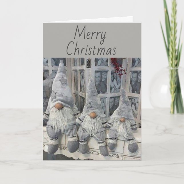 CHRISTMAS GNOMES KNOW CHRISTMAS ÖNSKEMÅL HELGKORT (Framsida)
