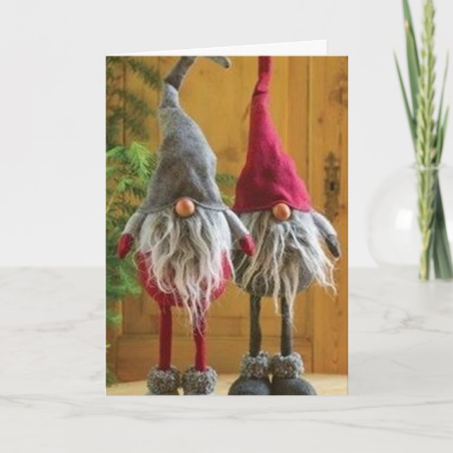 CHRISTMAS GNOMES KNOW CHRISTMAS ÖNSKEMÅL HELGKORT (Framsida)