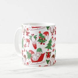 Christmas Gnomes & Sleighs All-Over Pattern Kaffemugg