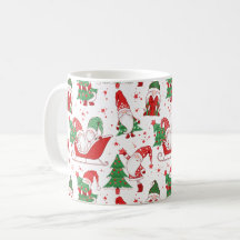 Christmas Gnomes & Trees All-Over Pattern