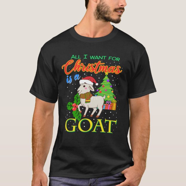 Christmas Goat Advent Goats Decorate Christmas Tre T Shirt (Framsida)