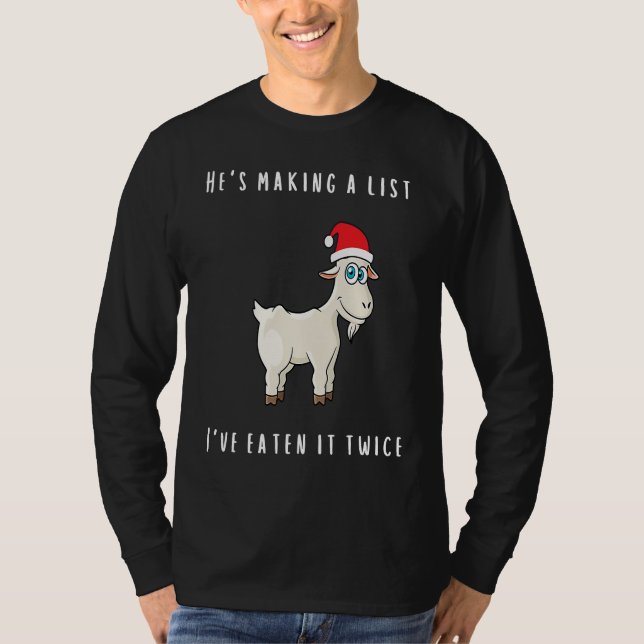 Christmas Goat Mom Dad Jokes T Shirt (Framsida)