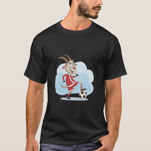 Christmas Goat Playing Soccer T Shirt (Framsida)