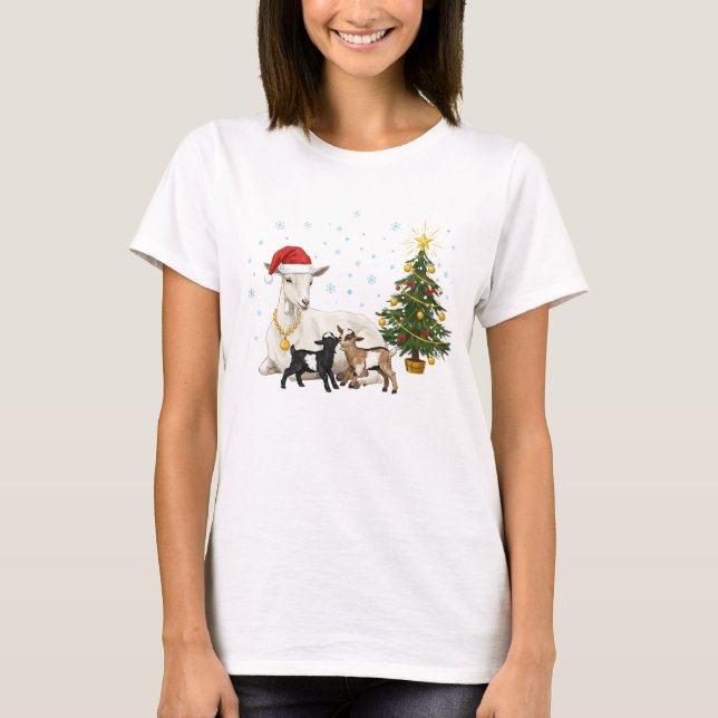 Christmas Goat Tee – Rustic Nature (Framsida)