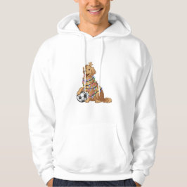 Christmas Golden Retriever Dog with Soccer Ball Hoodie