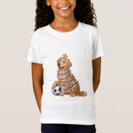 Christmas Golden Retriever Dog with Soccer Ball T Shirt