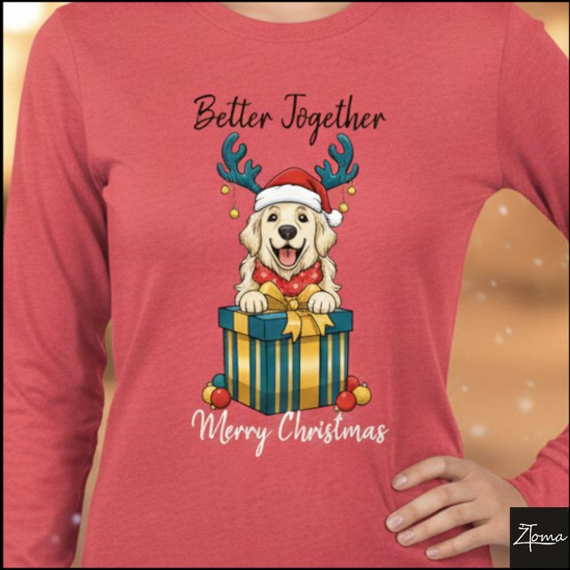 Christmas Golden Retriever Gift Graphic Reindeer T Shirt (Skapare uppladdad)