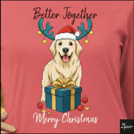 Christmas Golden Retriever Gift Graphic Reindeer T Shirt