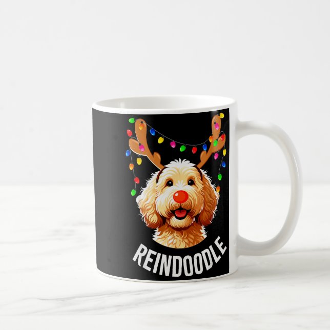 Christmas Goldendoodle Reindeer Doodle Dog Reindoo Kaffemugg (Höger)