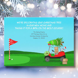 Christmas Golf Cart With Moving Boxes Golf Course Meddelande