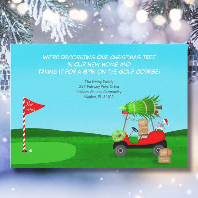 Christmas Golf Cart With Moving Boxes Golf Course Meddelande (Skapare uppladdad)